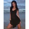 Shemoda Pure Desire Sexy Semi-Transparent Jacquard Lace Swing Collar Backless Halter Dress Women's Waist One-Step Short Skirt