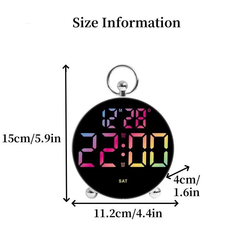 Sprachsteuerung Digitaler Wecker Datum Woche 2 Alarme Zeiteinstellung Countdown Schlummerfunktion Tischuhr 5 Helligkeitsstufen 12/24H LED-Uhr