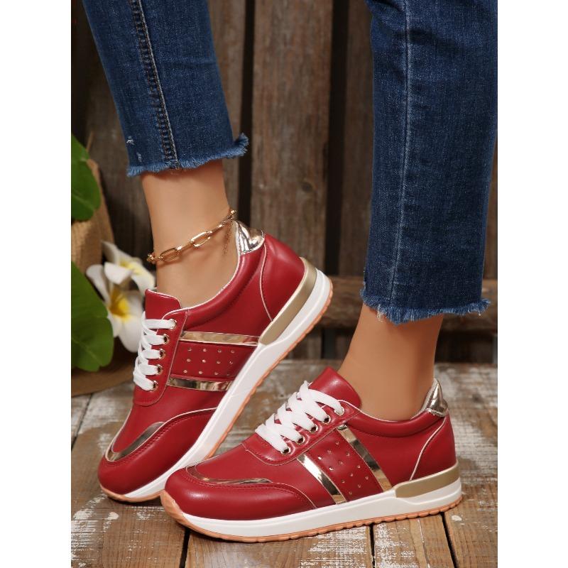 Autumn New Lace-up Breathable Sneakers Women's Plus Size 2025 Comfortable Low-Top Shoes