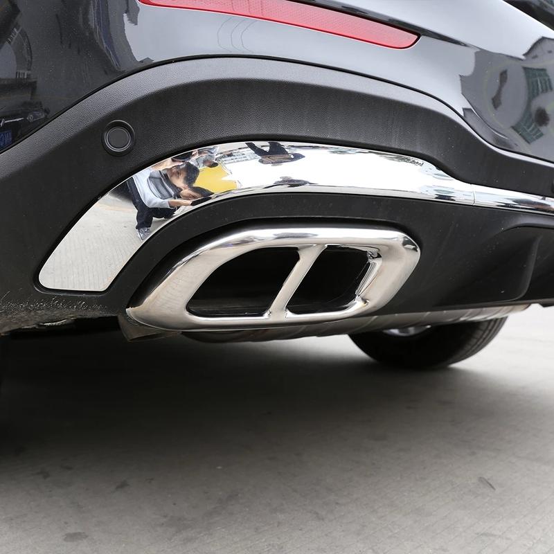 Tail Throat Exhaust Muffler Pipe Cover Stainless Steel Car Accessories For Mercedes-Benz GLC GLE GLS W167 X253 X167 2020-2022