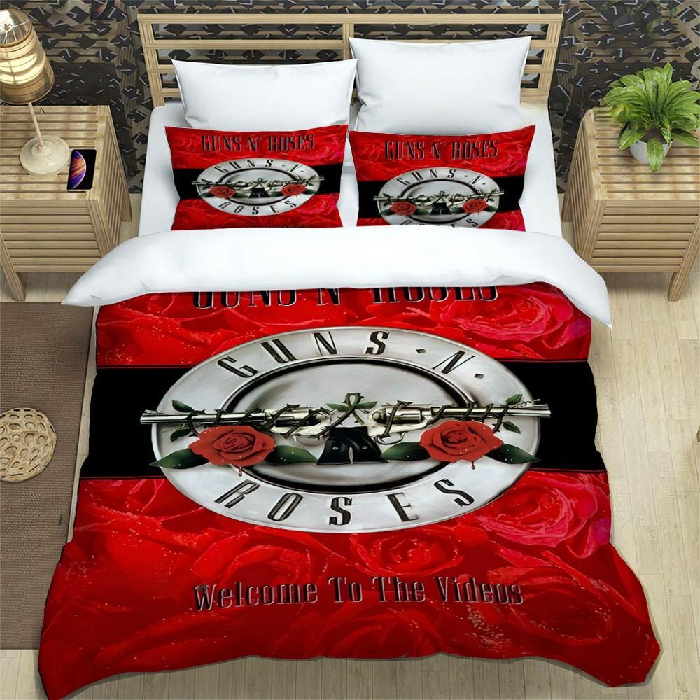 Rock Band Guns N Roses Luxury Bedding Set Duvet Cover Comforter Exquisite Bed Supplies Birthday Gift