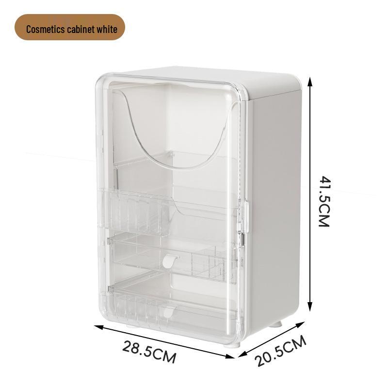 High-Capacity Dustproof Makeup Organizer for Skincare & Lipstick Storage