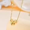 Fashion Stainless Steel Zircon Bow Gold Necklace Ladies