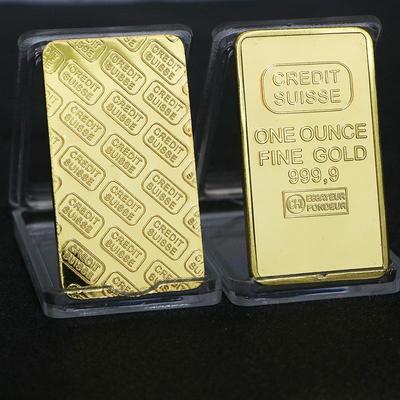 Swiss Gold Bar Foreign Commemorative Coins - Gilded and Square Designs