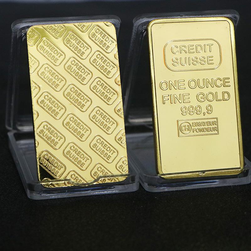 

Swiss Gold Bar Foreign Commemorative Coins - Gilded and Square Designs 02156