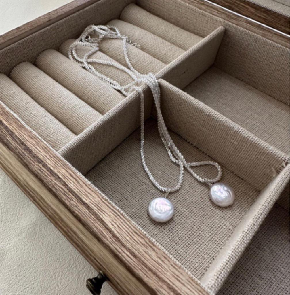 S925 Sterling Silver Baroque Pearl Pendant Necklace with Clavicle Chain