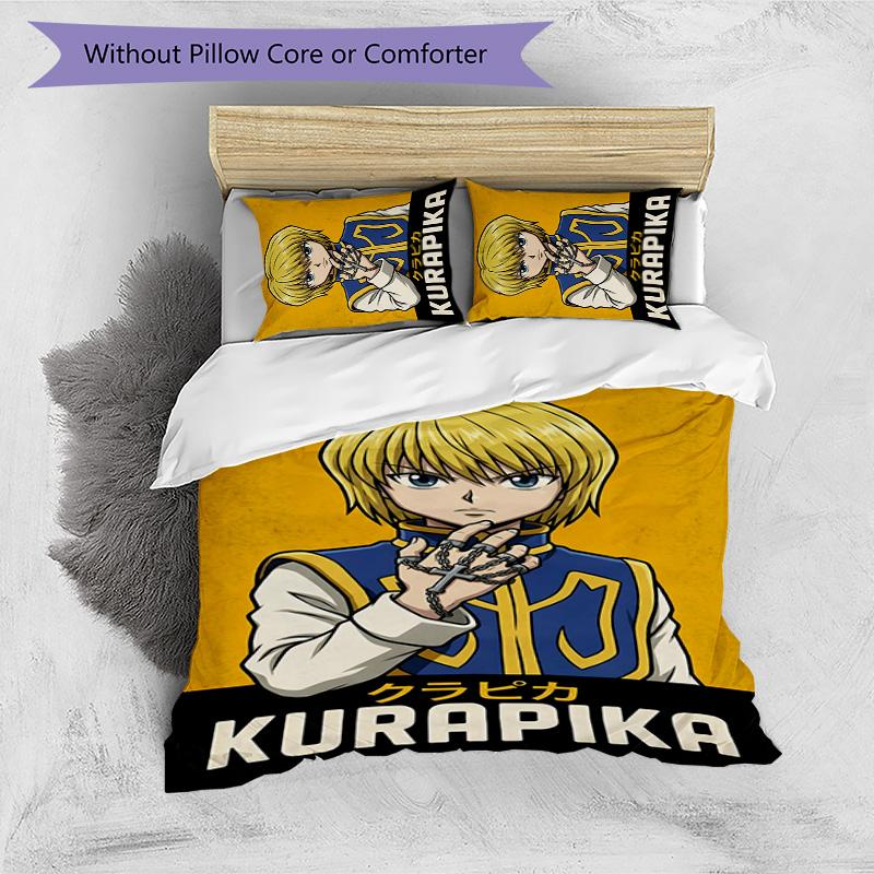 Kurapika 3pcs Bedding Set Duvet Cover Closure Includes 1 Duvet Cover & 2 Pillowcases for All Seasons Bedroom Home Dorm Decor