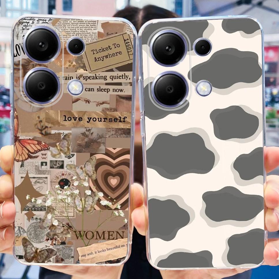 For Xiaomi Redmi Note 13 Pro 4G Case Beautiful butterfly flower TPU Soft Silicone Cover For Xiaomi Poco M6 Pro Bumper Phone Case