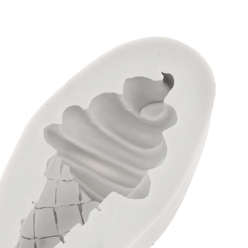 Molde de silicona para tarta de cumpleaños de bebé con forma de cono de helado y dulce de chocolate