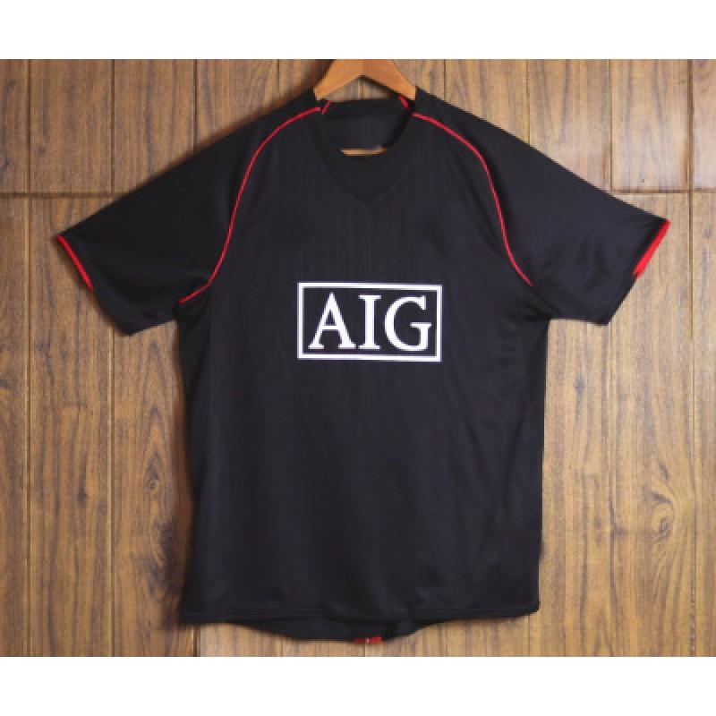Manchester United 2007-08 Maglia da Calcio Retrò da Trasferta Manica Lunga Corta 7 Ronaldo 10 Rooney Edizione UCL