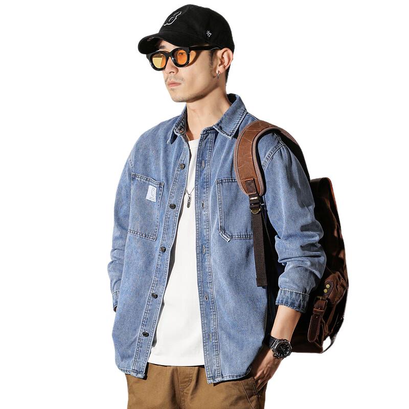 Men's Loose Fit Casual Workwear Denim Jacket