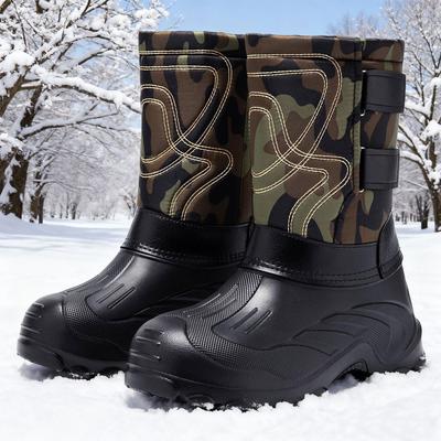 Snow Boots Oversized Warm Boots Waterproof and Non Slip Cotton Shoes Men's Long Boots Plush and Comfortable  Cotton Shoes