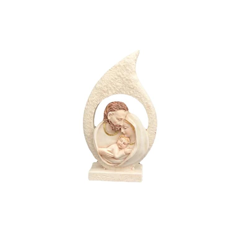 Holy Family Resin Figurine  Nativity Scene 20cm Mary  Baby  Blessing Statue for Christmas Office Table Decoration