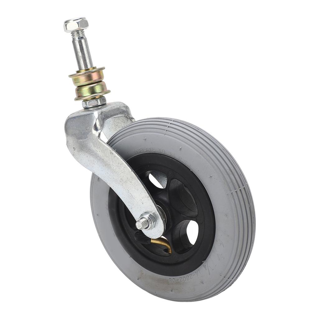 Wheelchair Replacement Wheel Grey 6 Inch PU Inflatable Universal Wheelchair Front Wheel