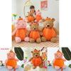 Cute Bear Pig Plush Toy With Detachable Pumpkin Decor Design Children Toys For Kids And Girls