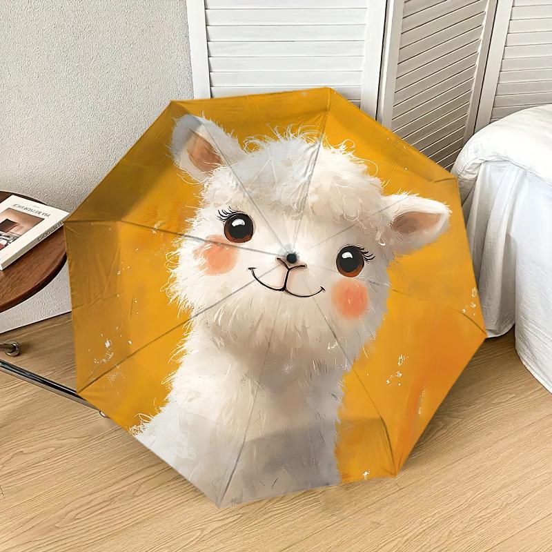 Adorable Alpaca Print Umbrella: Perfect for Outdoor Adventures, Auto Open/Close, Lightweight & Durable, Ideal Travel Accessory and Gift 117