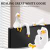 4 Pcs Resin Goose Figurine Computer Monitor Decor Cute Mini Goose Statue for Car Dashboard Funny Desk TV Photo Frame Decoration