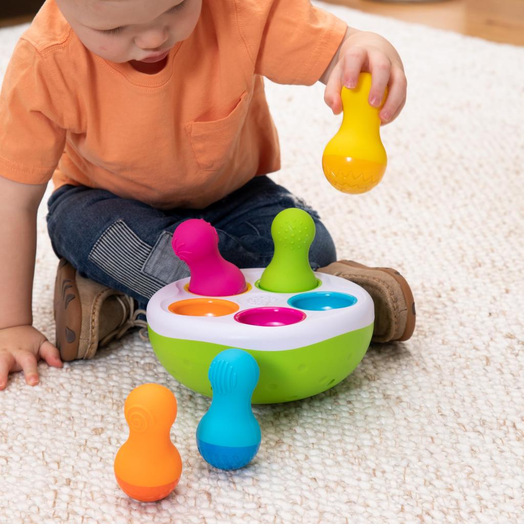 Fat Brain Toys Baby Spinny Pins Wobble Rise Up Color Matching Toy [Authentic] FA248-1