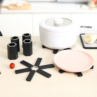 3 EM 1 Almofada Resistente ao Calor Dobrável Antiderrapante Esteira para Panela e Caçarola Descanso de Mesa Prato Travessa Suporte Cruzado Descanso de Copo Acessórios de Cozinha