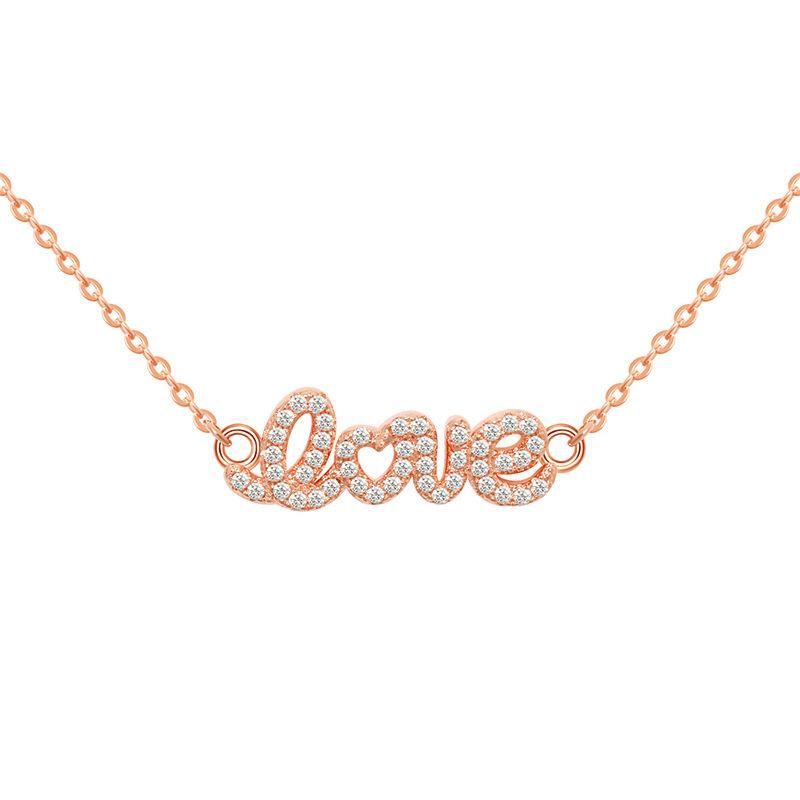 Qixi Festival Gift Necklace Female, Original Design Personalized Letter Pendant Love LOVE Necklace