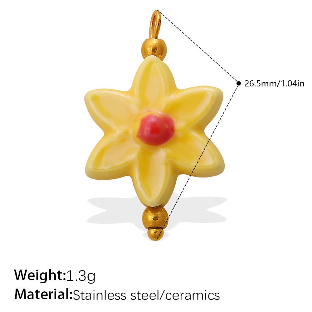 Hexagonal Flower Ceramic Beads for DIY Bracelet & Necklace Jewelry Making