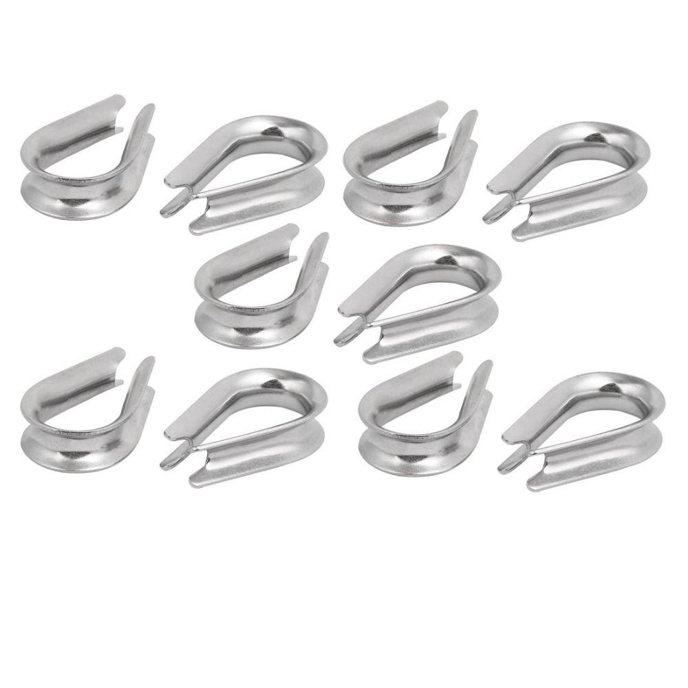 10pcs 1.5-12mm Rope Thimble Rigging 304 Stainless Steel Thimbles Ring Clamp  Rope Connecting Head