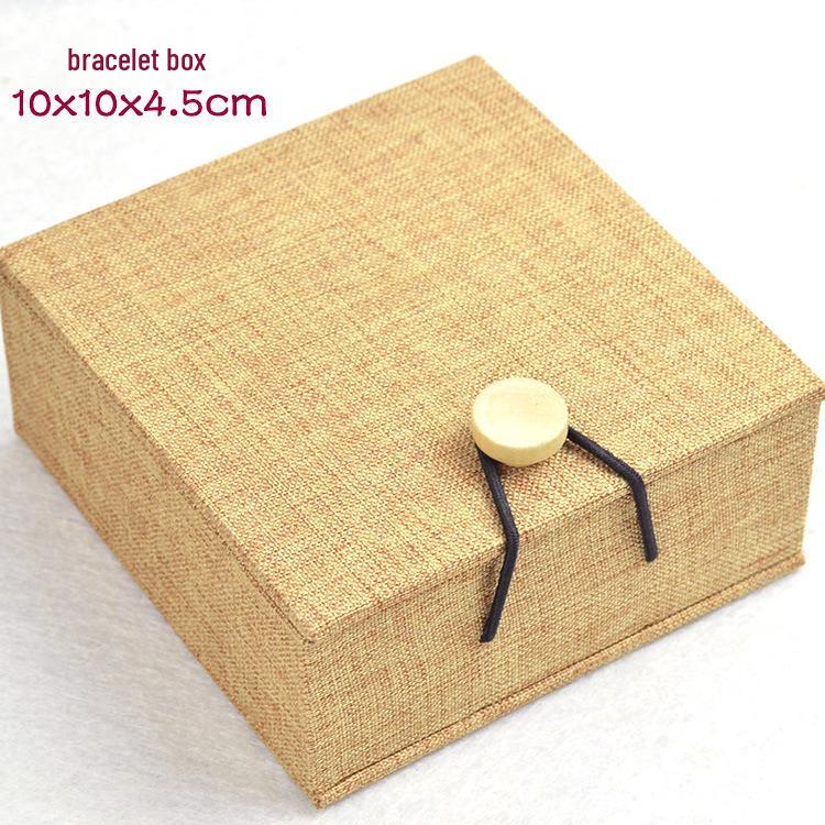 Elegant Linen Jewelry Gift Box for Necklaces and Bracelets