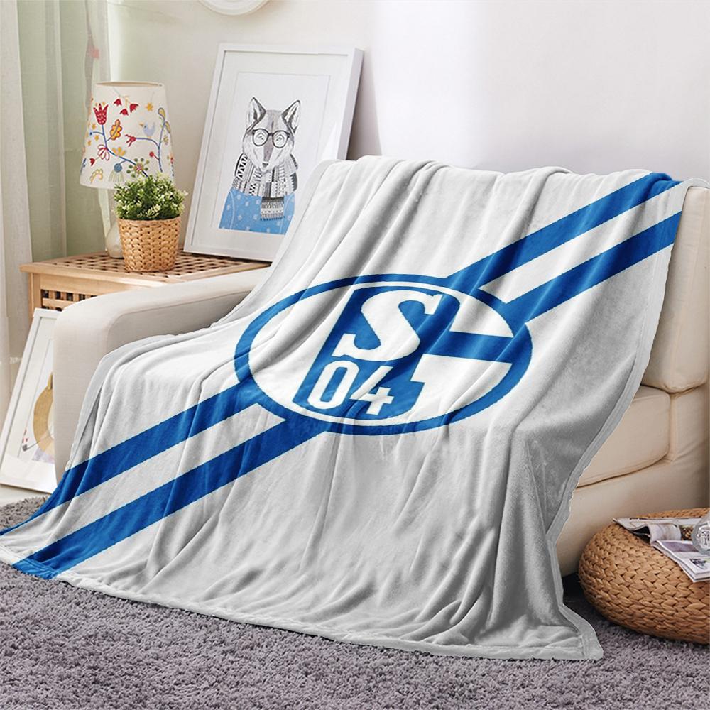 1pc FC Schalke 04 Print Flannel Blanket, High Quality Comfortable for All Seasons, Home Decor, Warmth and Comfort, Perfect for Christmas Gifts50