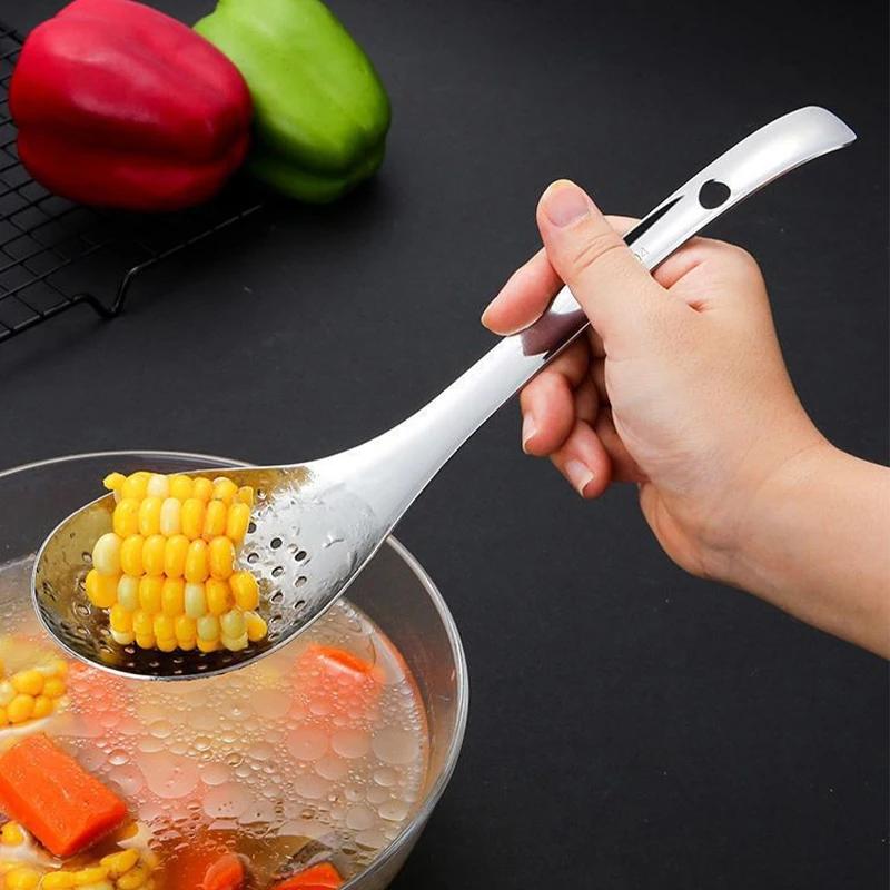 Stainless Steel Strainer Sichuan Pepper Seasoning Spoon Kitchen Soup Colander Mesh Deep Fryer Oil Frying Scoop Kitchen Gadgets