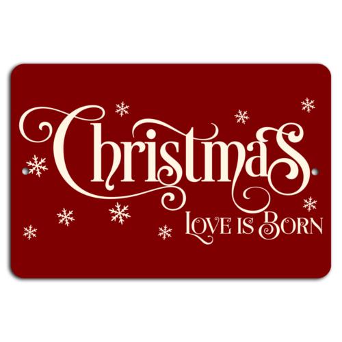 

Christmas Love is Born Rustic Red Holiday SignAluminum 20x30cm（7.8x11.8inch）