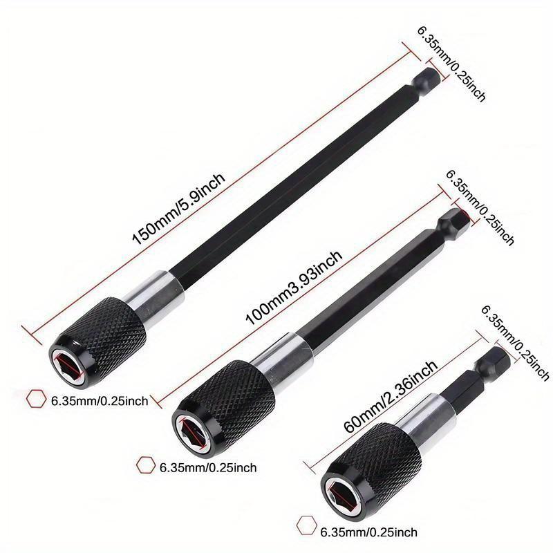 Magnetic Drill Bit Extension Set, Quick Release & Universal Impact Electric Motor Drill Bit Holder, Durable & Professional Power Tool Accessories