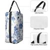 Large Portable Cosmetic Pouch with Zipper Closure Flower Pattern Toiletries Storage and Travel Makeup Bag Makeup Accessory Bag