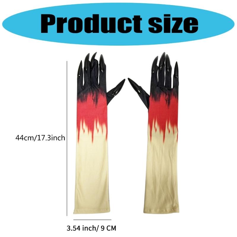 Realistic Horror Nails Gloves For Halloween Costume Party Accessories Practical Scary Claws Scary Role Play Gloves