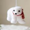 2pcs Cute Christmas Bear Pendant Mini Simulated Polar Bear  New Year Festival Gifts