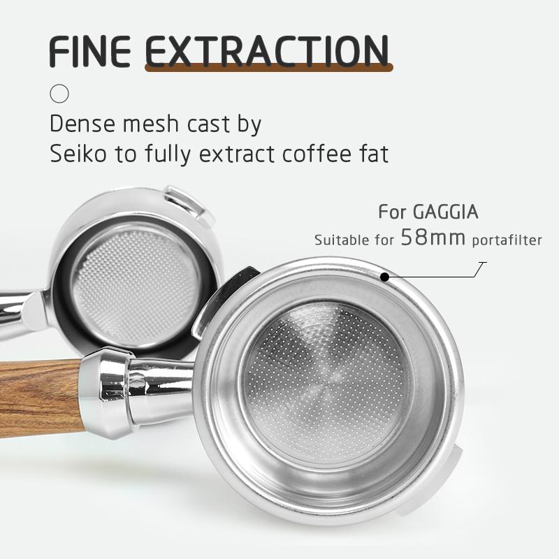 Gaggia 58mm Bottomless Portafilter For Gaggia Classic Replacement Filter Basket Naked Filter Holder Coffee Machine Accessories