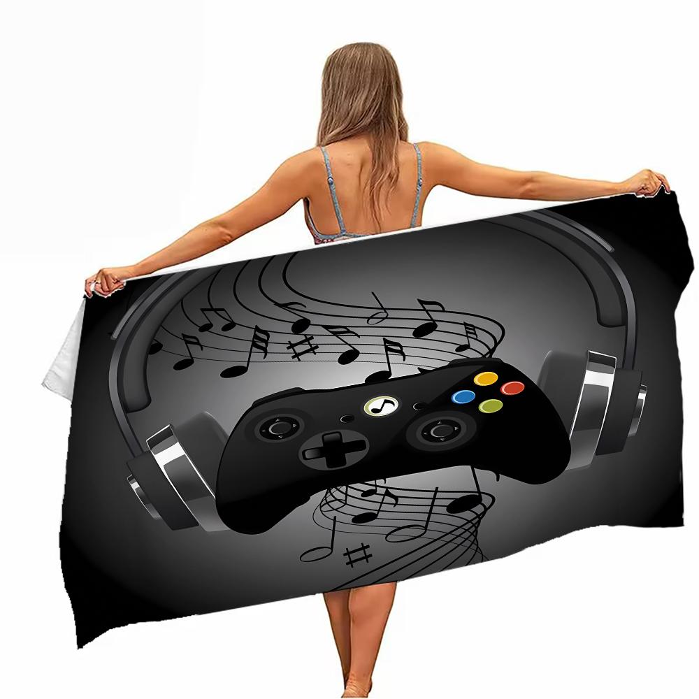 Game Handle Large Beach Towel - Super Absorbent, Quick Dry, Modern Design for Beach and Pool, Easy Care