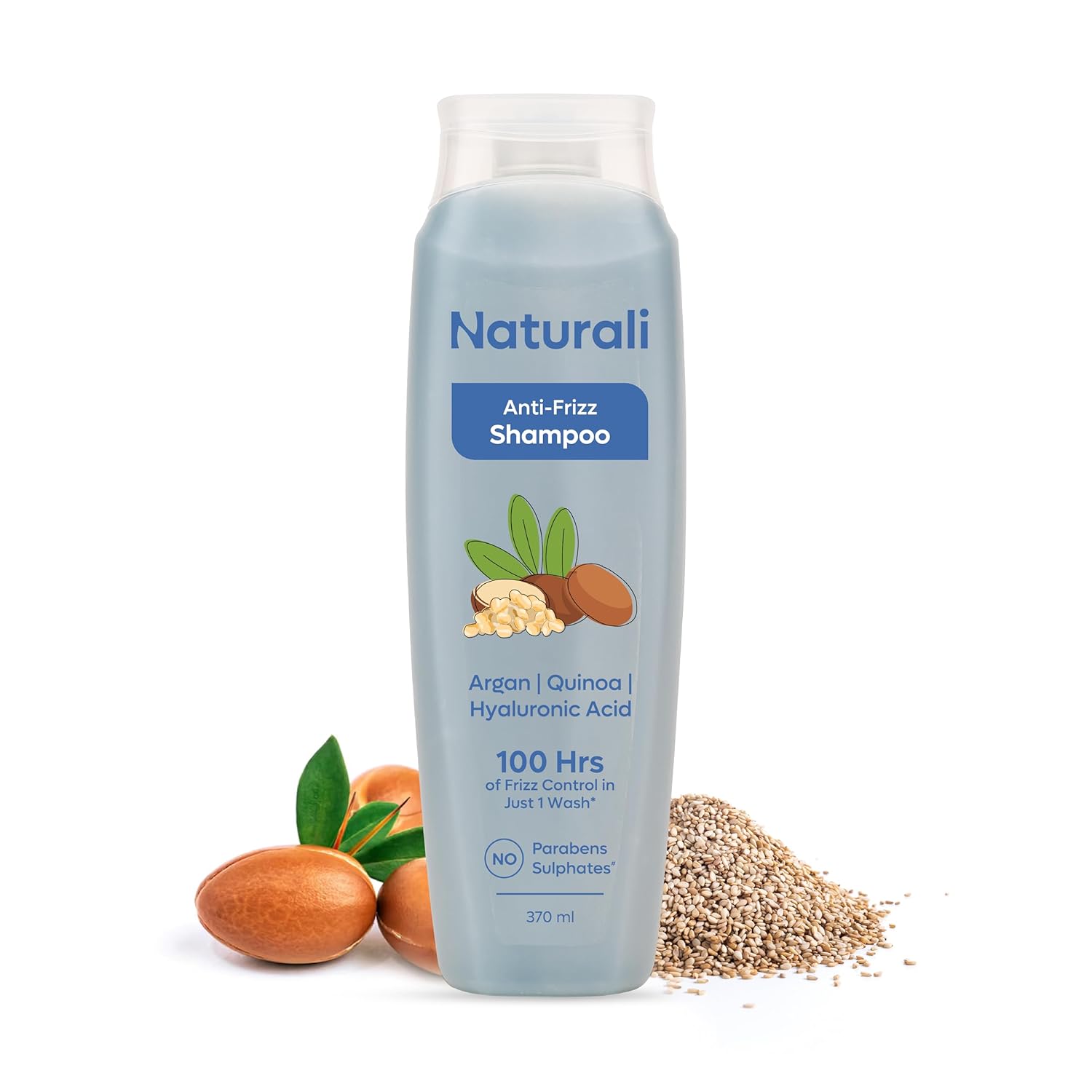 

Naturali Moisture Filling Shampoo 370Ml Pack of 1 With Hyaluronic Acid Argan Oil Quinoa Adds Shine & Bounce