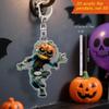 Auto Spiegel Aufhängung Zubehör Gruseliger Kürbismann 2D Acryl Rückspiegel Anhänger Flach Auto Innenraum Halloween Dekoration