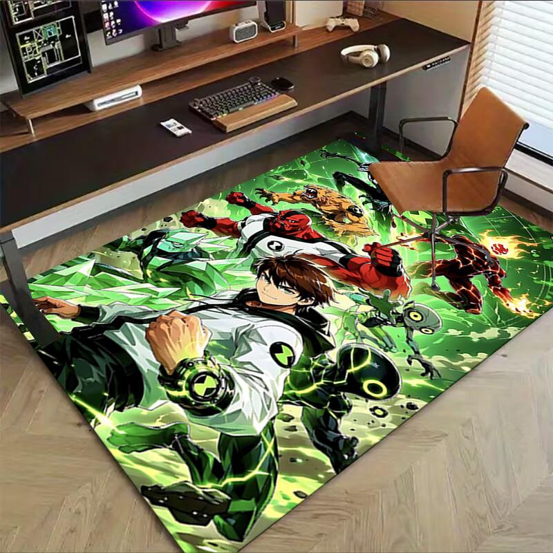 1pc Ben Alien Force Carpet for Playroom Bedroom Living Room Sofa Home Decor,kids Game Area Rug Non-slip Floor Mat Y73033