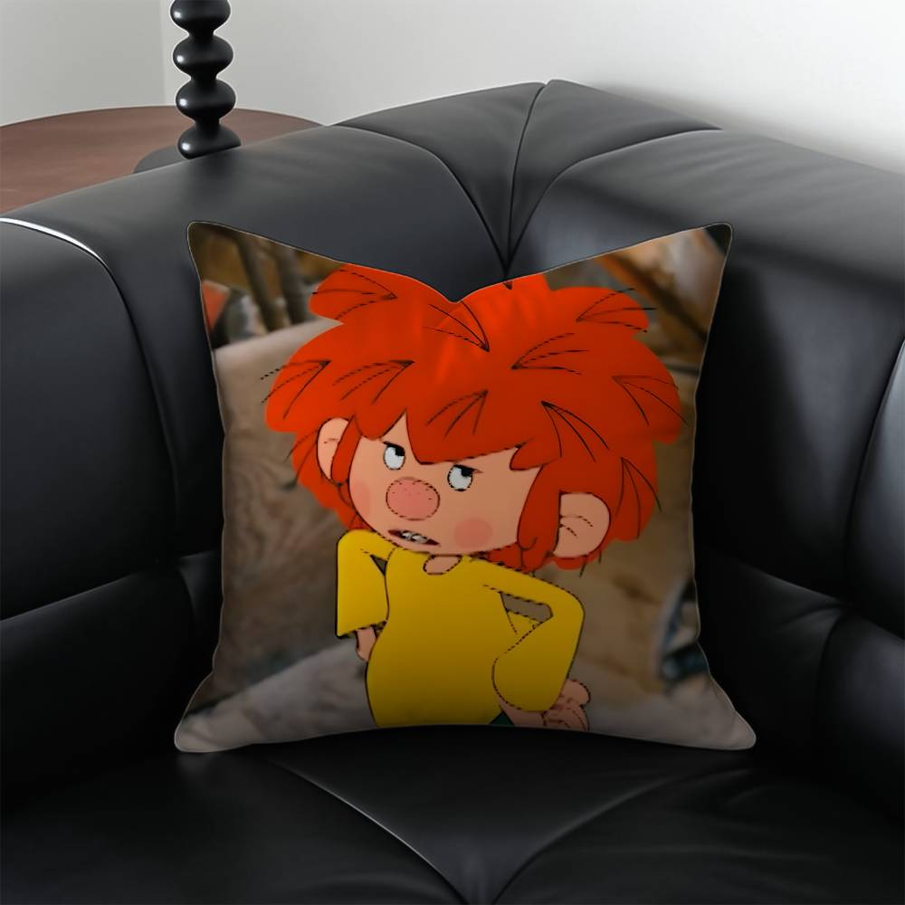 

MMeister EEder und Sein PPumuckl Pillow Case Antidustmite Pillowcase Invisible zipper silky short plush Sofa cushion cover 30X30cm