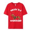 Spaziergang im Wiener Wunderland Lustige Dackel Weihnachts-T-Shirts Vintage Baumwoll-T-Shirts Geschenkidee Tops