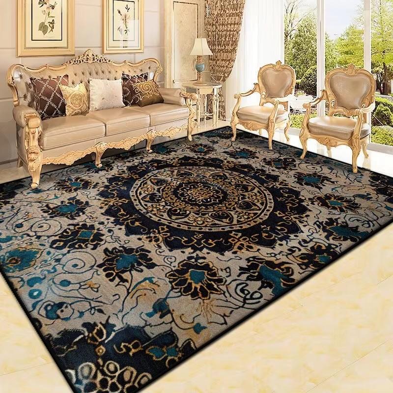 Perský koberec do obývacího pokoje Retro dekorace Velkoplošné protiskluzové koberce Luxusní pohovka Domov Snadno čistitelný Ložnice Společenská místnost Podlahová rohož Boho