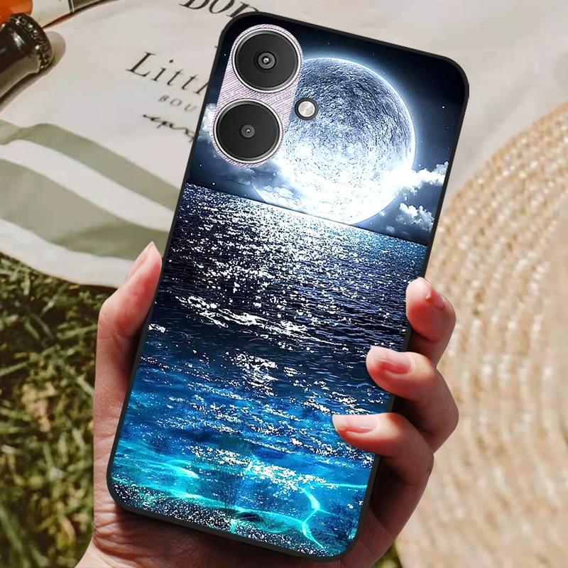 For Xiaomi Redmi 13C 5G Case Redmi13C Cool Painted Silicone TPU Soft Cover for Xiaomi Redmi 13C 5G Cases Black Protective Shells