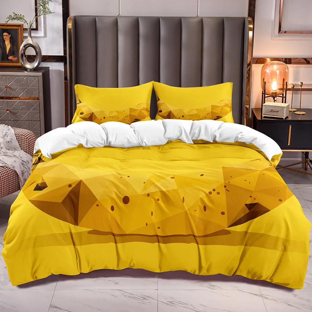 Yellow Banana Sweet Tropical Fruit Duvet Cover For Children Adult Vegetarian Polyester Quilt Cover Bedroom Decoration Queen Size