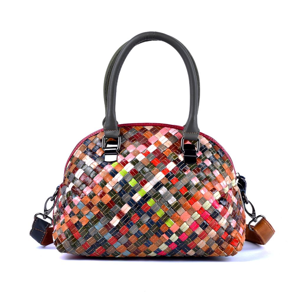 

Женская сумка из натуральной кожи в этническом ретро-стиле, повседневная кожаная сумка со штрих-кодом, высокая мода