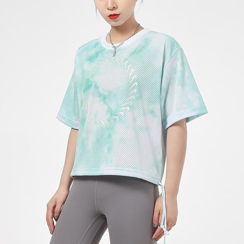 Nike Sportswear Icon Clash Tie-Dye Print Mesh Breathable Short-Sleeve T-Shirt Women Tops Green CZ9325-342