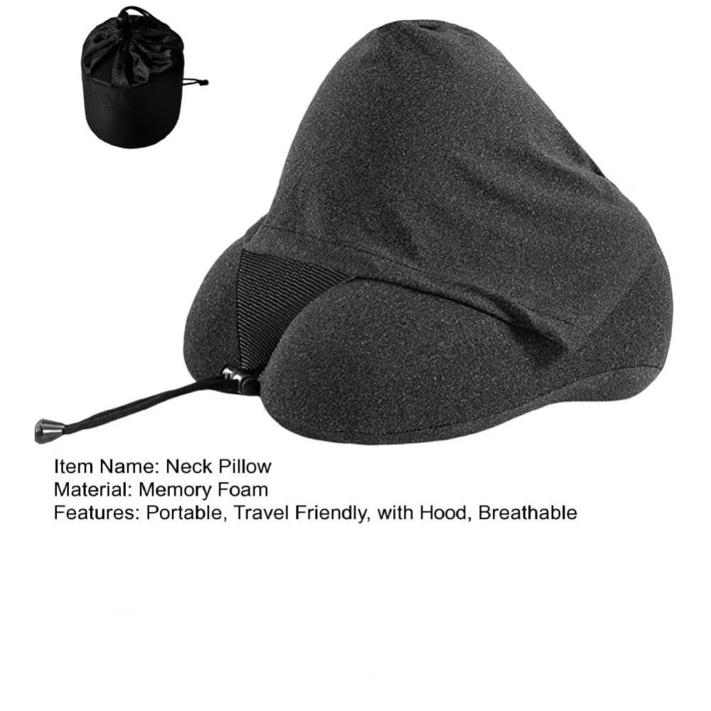 Adjustable Hooded U-shaped Pillows Protection Neck Nap Pillow Gifts Travel Memory Foam Pillow