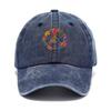 Herren Damen Retro Boho Baseballkappe mit mehrfarbigem floralem Wirbelmuster Viskose gewaschen Geeignet für Outdoor Strand Festival