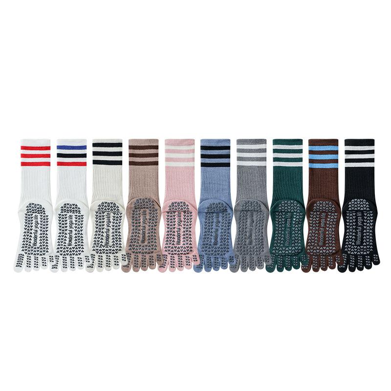 Five-finger Socks, Yoga Socks, Anti-slip Women's Pilates Socks, Anti-slip Socks, Yoga Socks, Autumn and Winter Mid-calf Style