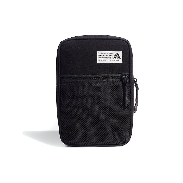 Adidas Casual Logo Patch Zipper Recycled Polyester Mini Shoulder Crossbody Bag Unisex bags Black HB1337 Black